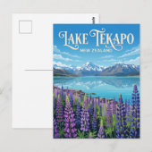 Meer Tekapo Nieuw-Zeeland Briefkaart (Voorkant / Achterkant)