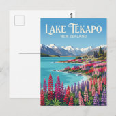 Meer Tekapo Nieuw-Zeeland Briefkaart (Voorkant / Achterkant)