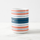 Meer thee alsjeblieft koraalblauwe strepen kustmod koffiemok (Center)