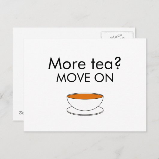Meer thee? BEWEGEN Briefkaart (Voorkant / Achterkant)