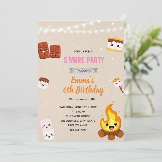 Meer themauitnodiging voor meisjes kaart (Staand voorkant)