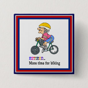 Meer tijd voor fietsen vierkante button 5,1 cm