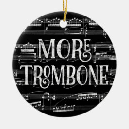 Meer trombone-alkboard - zwarte witte muziek keramisch ornament