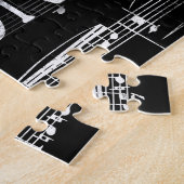 Meer trombone-alkboard - zwarte witte muziek legpuzzel (Zijkant)