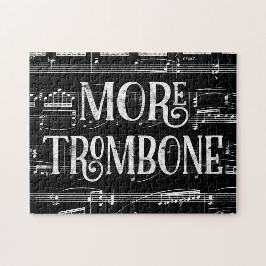 Meer trombone-alkboard - zwarte witte muziek legpuzzel (Horizontaal)