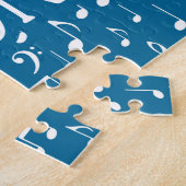 Meer trombone - Blauwe witte muziek Legpuzzel (Zijkant)