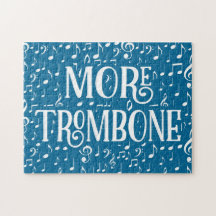 Meer trombone - Blauwe witte muziek