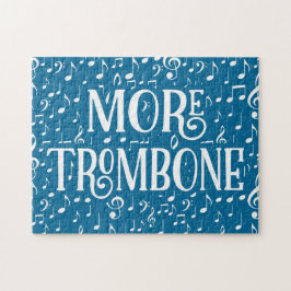 Meer trombone - Blauwe witte muziek Legpuzzel