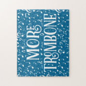 Meer trombone - Blauwe witte muziek Legpuzzel (Verticaal)