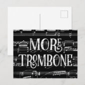 Meer Trombone Schoolbord - Zwarte Witte Muziek Briefkaart (Voorkant / Achterkant)