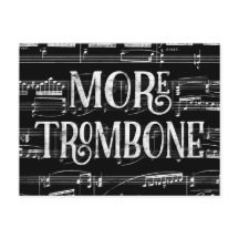 Meer Trombone Schoolbord - Zwarte Witte Muziek