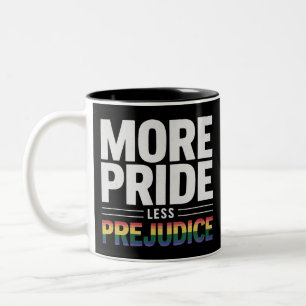 Meer trots minder vooroordeel Lgbt Gay Pride Month Tweekleurige Koffiemok