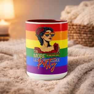 Meer trots, minder vooroordeel Pride Month LGBTQ Tweekleurige Koffiemok