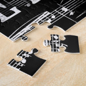 Meer Trumpet-alkboard - Black White Music Legpuzzel (Zijkant)