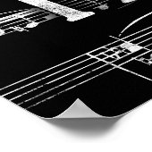 Meer Trumpet-alkboard - Black White Music Poster (Hoek)