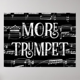 Meer Trumpet-alkboard - Black White Music Poster