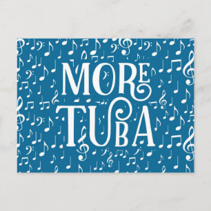Meer Tuba - Blauwe Witte Muziek Briefkaart