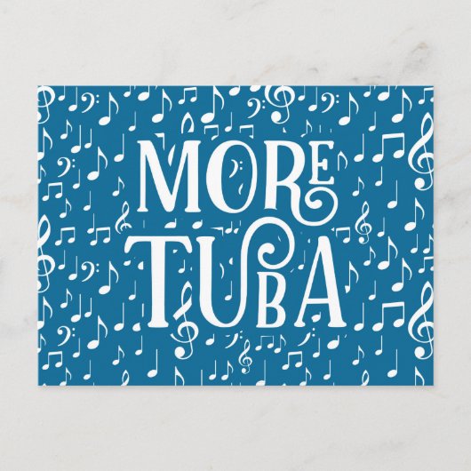 Meer Tuba - Blue White Music Briefkaart (Voorkant)