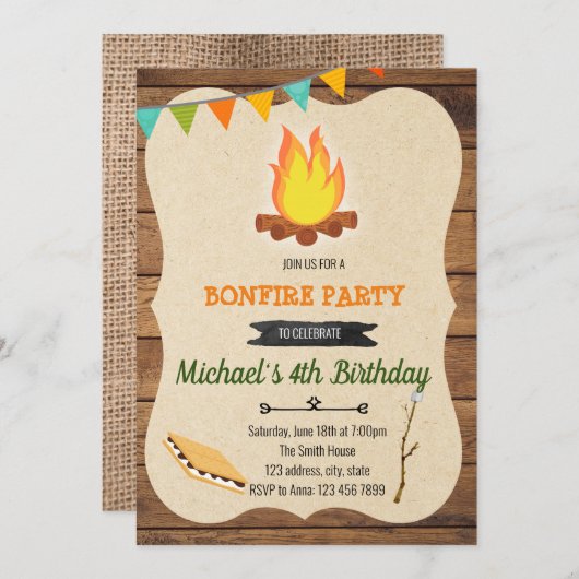 Meer uitnodigende feestdag kaart (Voorkant / Achterkant)