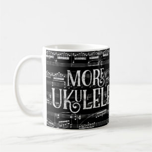 Meer Ukulele Chalkboard - Zwarte Wit Muziek Koffiemok