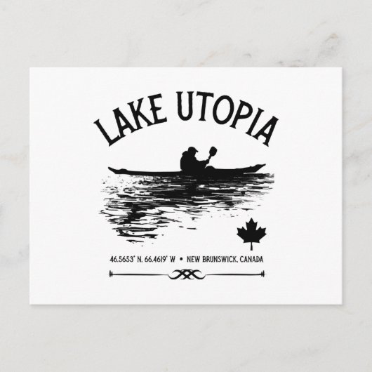 Meer Utopia New Brunswick Canada Meren - Kayaker  Briefkaart (Voorkant)