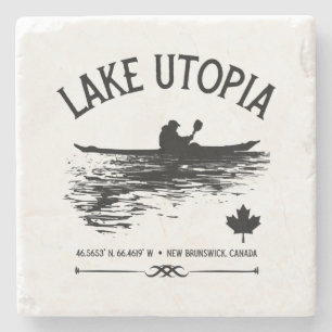 Meer Utopia New Brunswick Canada Meren - Kayaker Stenen Onderzetter