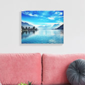 Meer van Annecy - Baie de Talloires Canvas Afdruk (Insitu (Woonkamer))