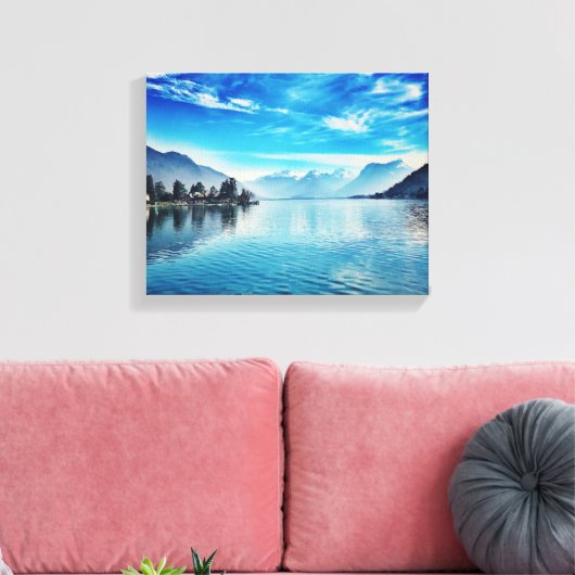 Meer van Annecy - Baie de Talloires Canvas Afdruk (Insitu (Woonkamer))