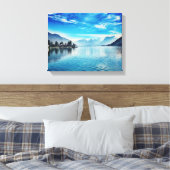 Meer van Annecy - Baie de Talloires Canvas Afdruk (Insitu (Slaapkamer))