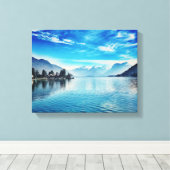 Meer van Annecy - Baie de Talloires Canvas Afdruk (Insitu (Houten vloer))