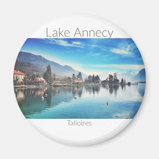 Meer van Annecy - Talloires, Haute-Savoie ronde ma Magneet (Voorkant)