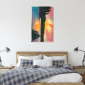 Meer van Arrowiad bij SunsetLake Arrowiad, CA Canvas Afdruk (Insitu (Slaapkamer))