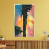 Meer van Arrowiad bij SunsetLake Arrowiad, CA Canvas Afdruk (Insitu (Woonkamer))