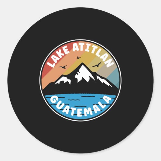 Meer van Atitlan - Vintage Guatemala Ronde Sticker (Voorkant)