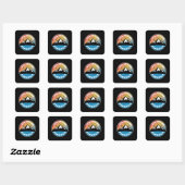 Meer van Atitlan - Vintage Guatemala Vierkante Sticker (Vel)