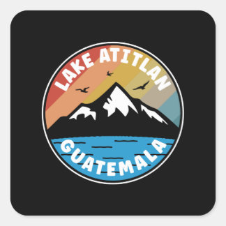 Meer van Atitlan - Vintage Guatemala Vierkante Sticker