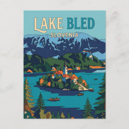 Meer van Bled (Bled-eiland) Slovenië Briefkaart