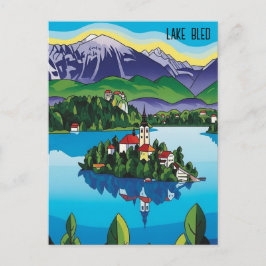 Meer van Bled Slovenië Briefkaart