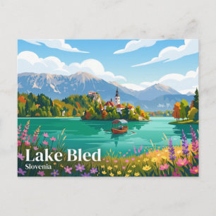 Meer van Bled Slovenië Briefkaart