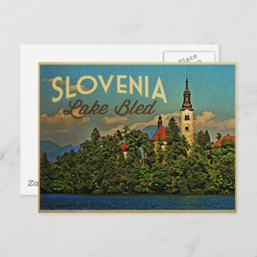 Meer van Bled Slovenië Briefkaart (Voorkant / Achterkant)