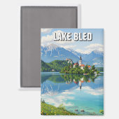 Meer van Bled Slovenië Magneet (Voorkant / Achterkant)