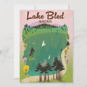 Meer van Bled vintage stijl reisposter Slovenië (Achterkant)