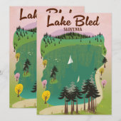 Meer van Bled vintage stijl reisposter Slovenië (Voorkant / Achterkant)