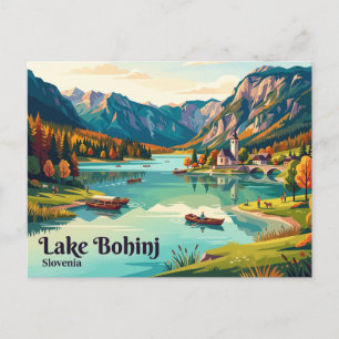 Meer van Bohinj, Boven-Kranjska, Bohinj, Slovenië Briefkaart