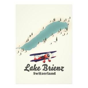 Meer van Brienz Zwitserland kaart Foto Afdruk