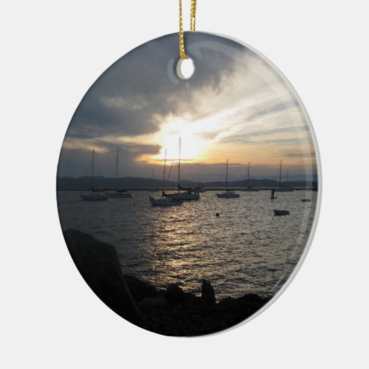 Meer van ChamPlain bij Sunset Keramisch Ornament (Links)