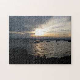 Meer van ChamPlain bij Sunset Puzzle Legpuzzel