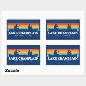 Meer van Champlatte New York Vermont Canoe Rechthoekige Sticker (Vel)