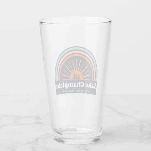 Meer van Champlatte New York Vermont-regenboog Glas (Achterkant)