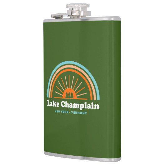 Meer van Champlatte New York Vermont-regenboog Heupfles (Links)